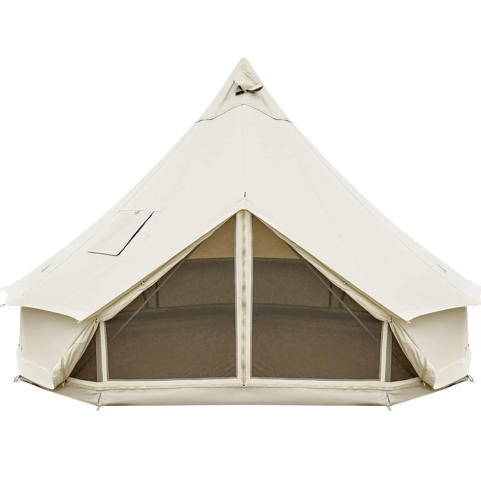 KingCamp Canvas Bell Yurt Tents, 4 Seasons Large Waterproof & Windproof Luxury Glamping Tent w/Stove Jack for Family Outdoor Camping, Hunting, Parties