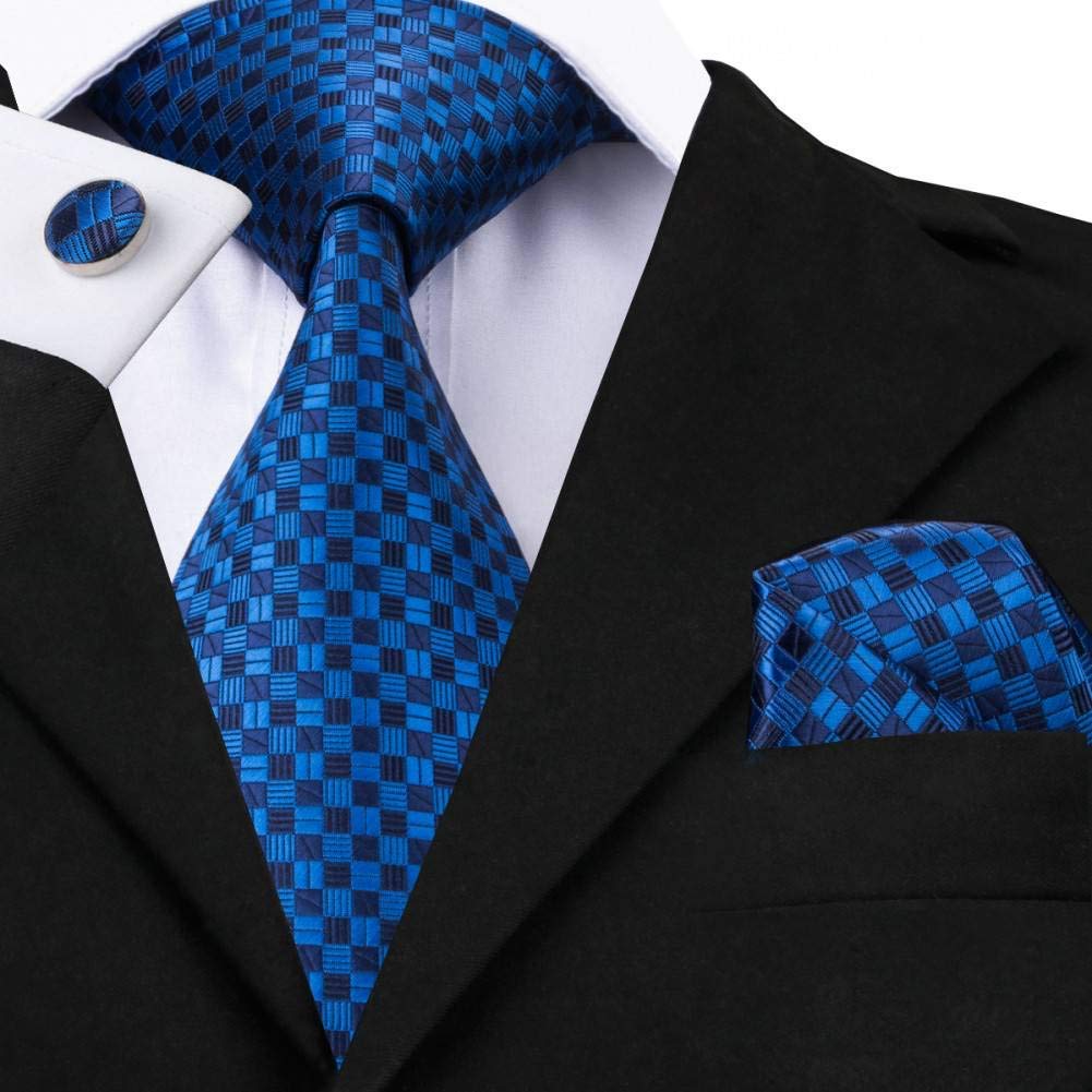 Cravate en soie pour hommes bleu coffret cadeau idéal anniversaire et mariage