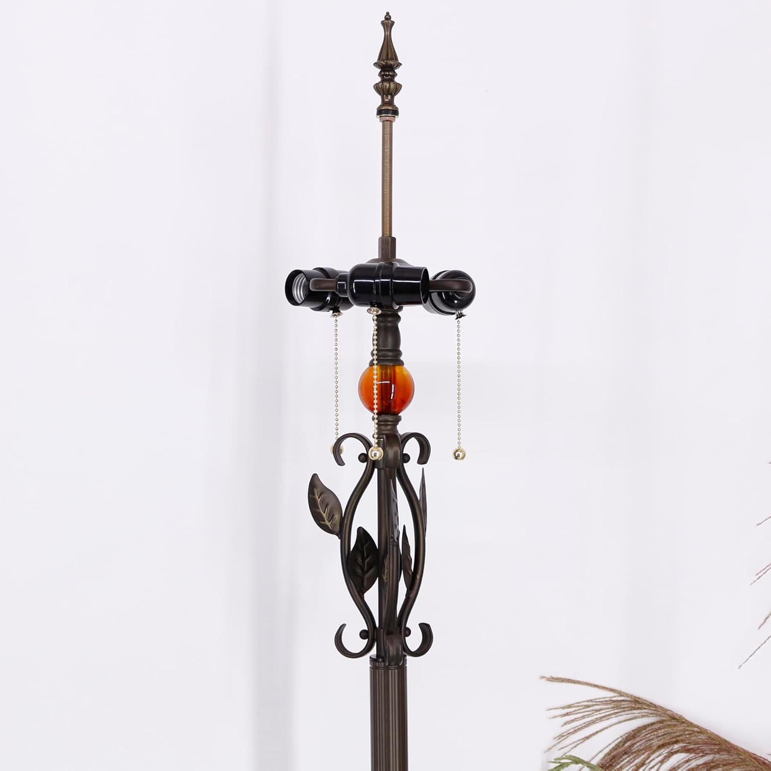 Tiffany Floor Lamp Base Only, for 16-24 Inch Stained Glass Lampshade Height 69 Inch Bronze Finished Resin Base Antique Standing Lighting Base Replacement Only Wide 11 Inch(D (W11H69 Inch))