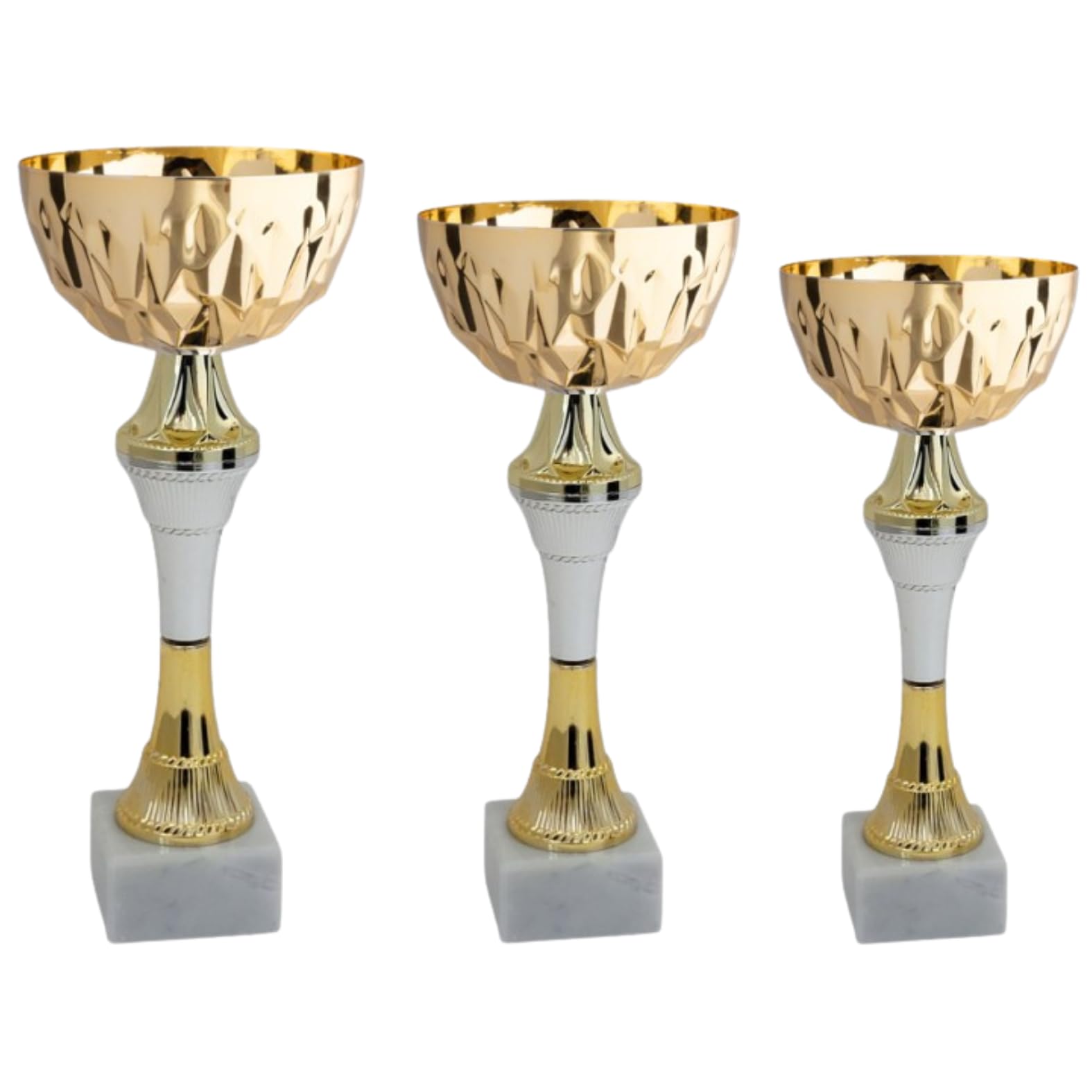 Tris di Premiazioni Personalizzate Economiche Coppe e Trofei Sportivi con Targhetta Inclusa Premio per Tutti Gli Sport e Riconoscimento o Fantacalcio (13.599)