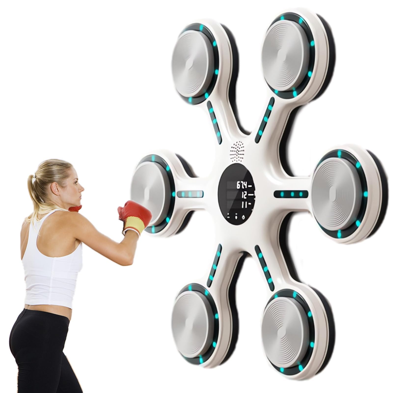 Machine De Boxe Avec Connexion Pungiball Bambini Machine De Boxe De Musique Pour Enfants, 9 Modes Boxe Mural Musique