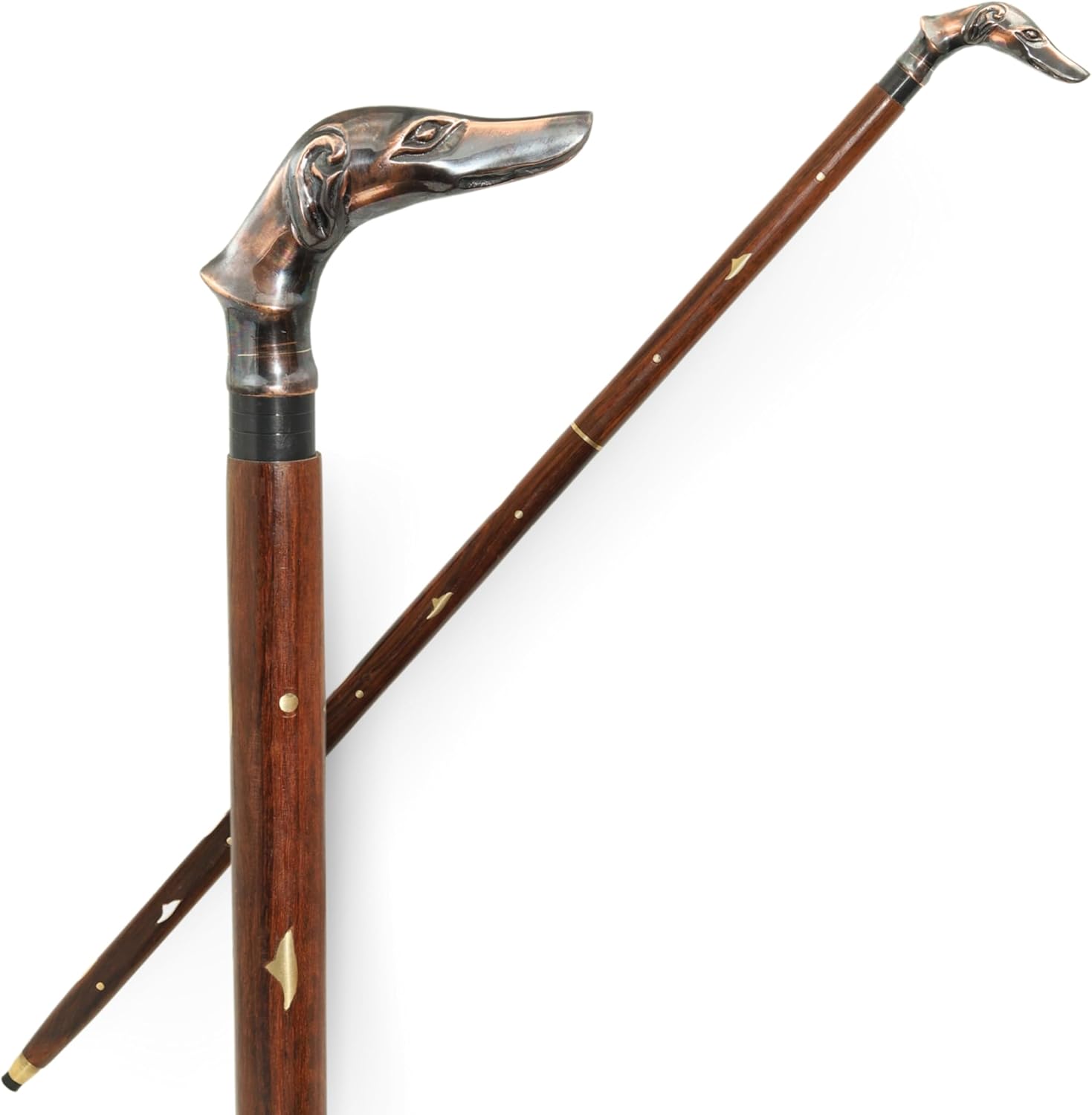 Antique Wooden Walking Cane with Brown Antique Handle |Handcrafted Vintage Walking Stick for Men & Women for Collectors & Gentlemen