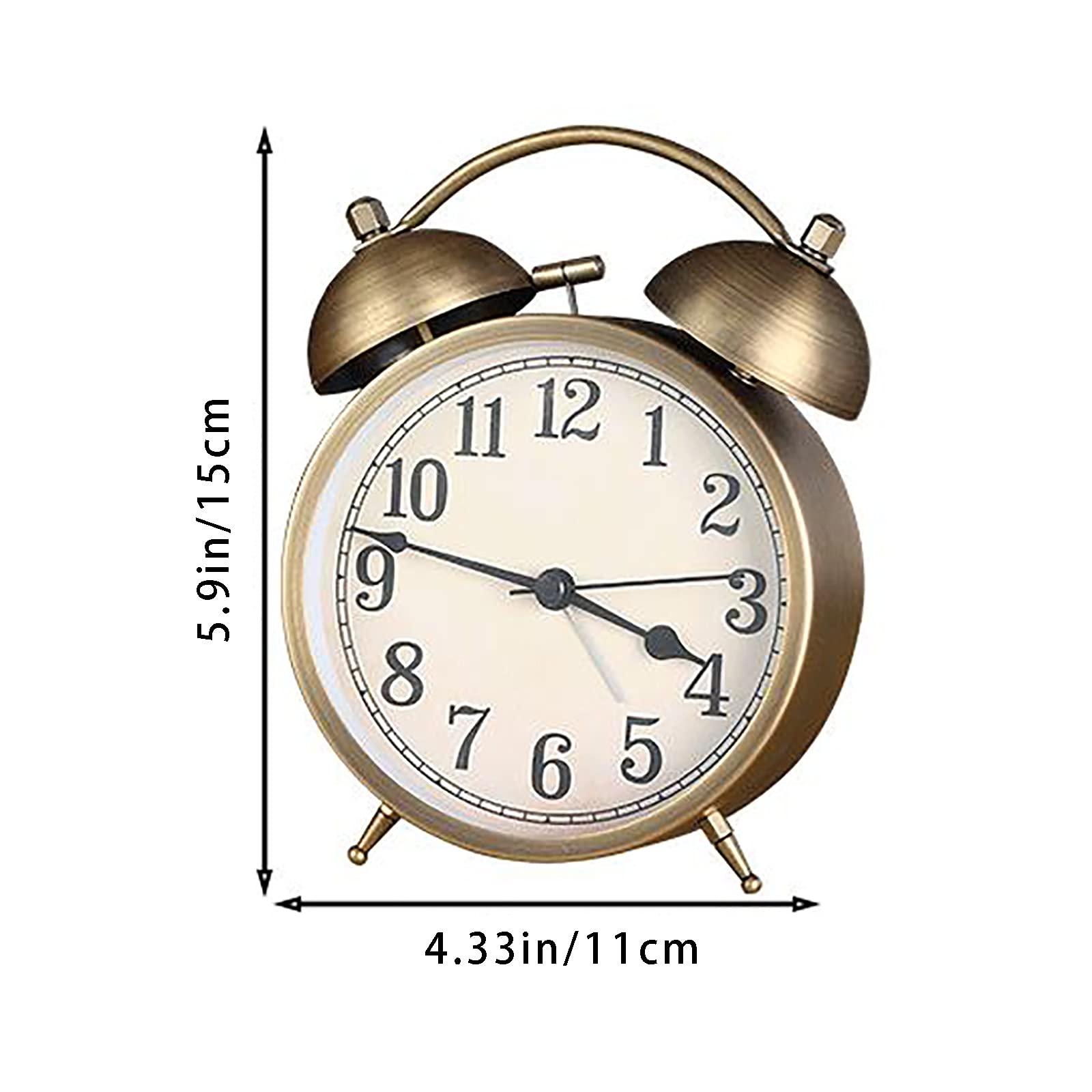 Geschikt voor 4 inch retro luide wekker, stille, niet-tikkende kwarts