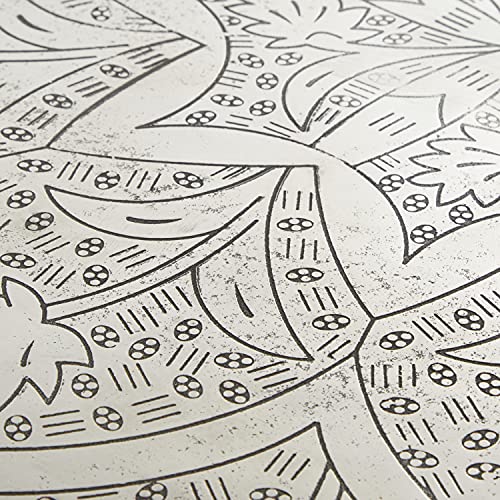 Deco 79 Aluminum Floral Coffee Table With Etched Design, 35" X 35" X 16", Silver #TOP3