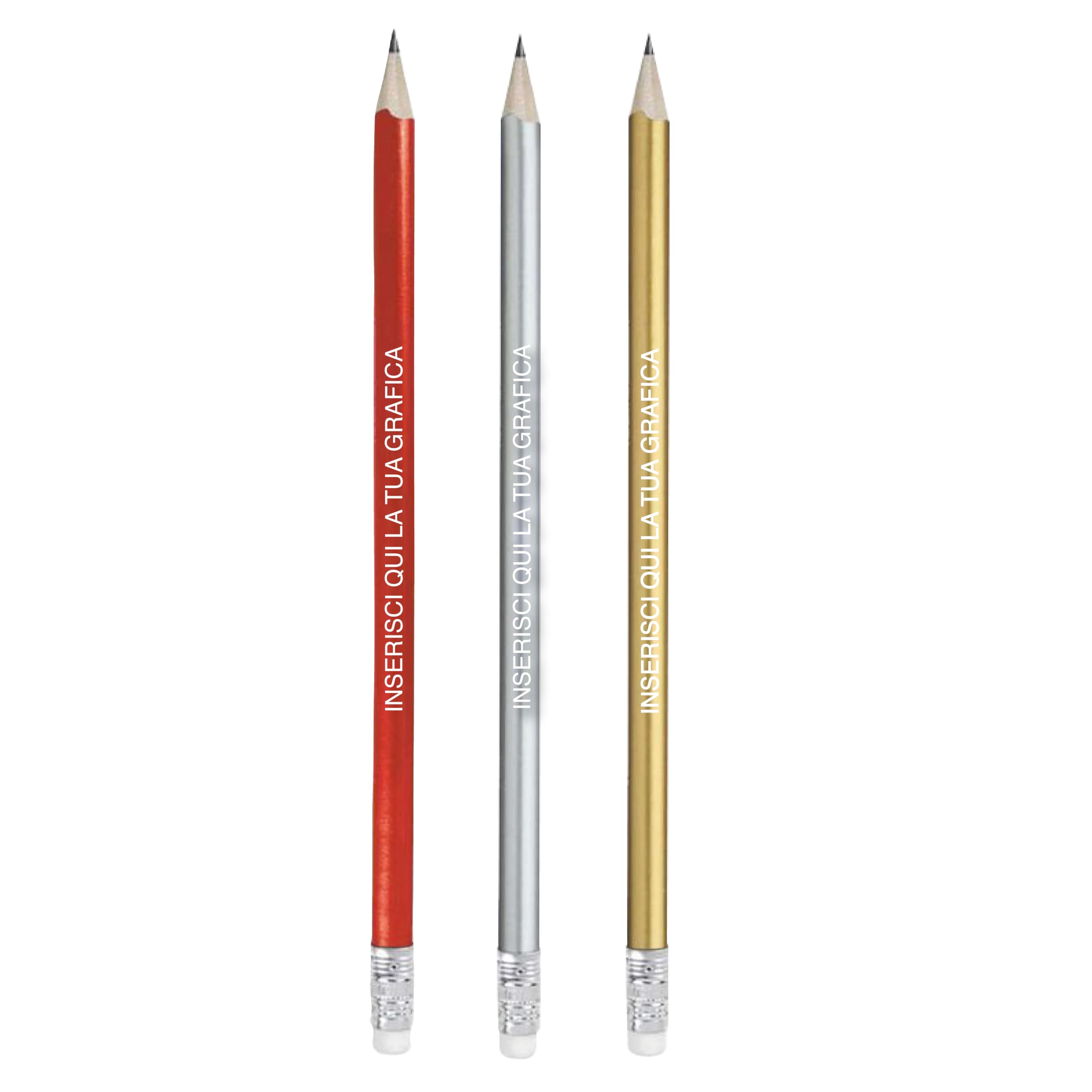 Matite Eleganti Personalizzate con Stampa Nome Logo Testo per Gadget Matrimonio Eventi Fiere Aziende Idea Regalo Laurea, Natale (30 Pezzi, Rosso)
