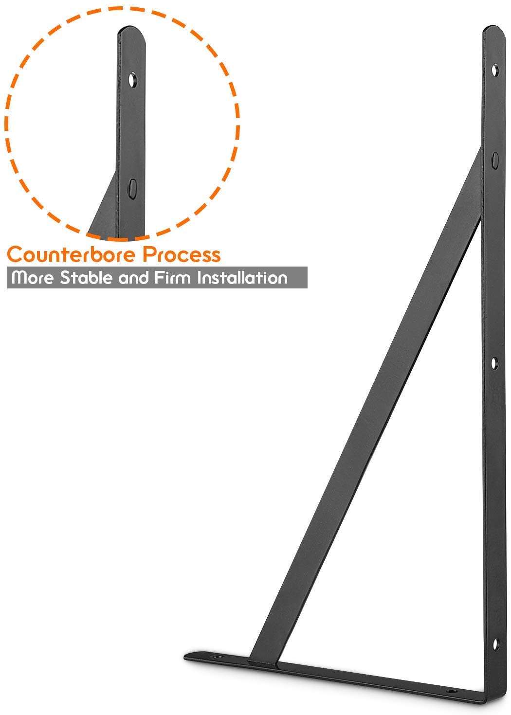 STARVAST 12 Pcs Heavy Duty Shelf Brackets, 250 x 160mm Floating Shelves