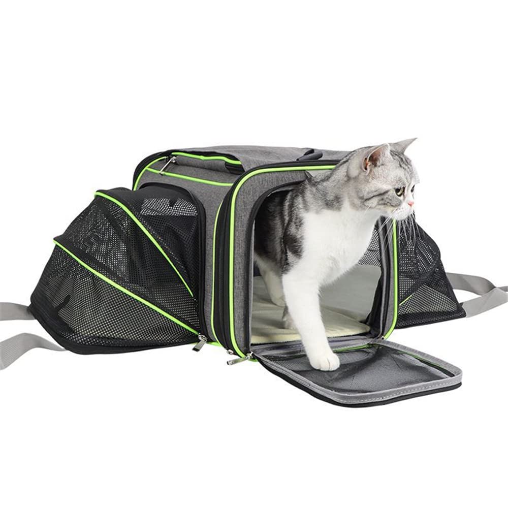 Transportbox Katze, Transporttasche Katze, kleine Hunde, Transportbox Hund, Katzentransportbox, katzentransportbox, Hundetransportbox im Auto oder in der Bahn Green