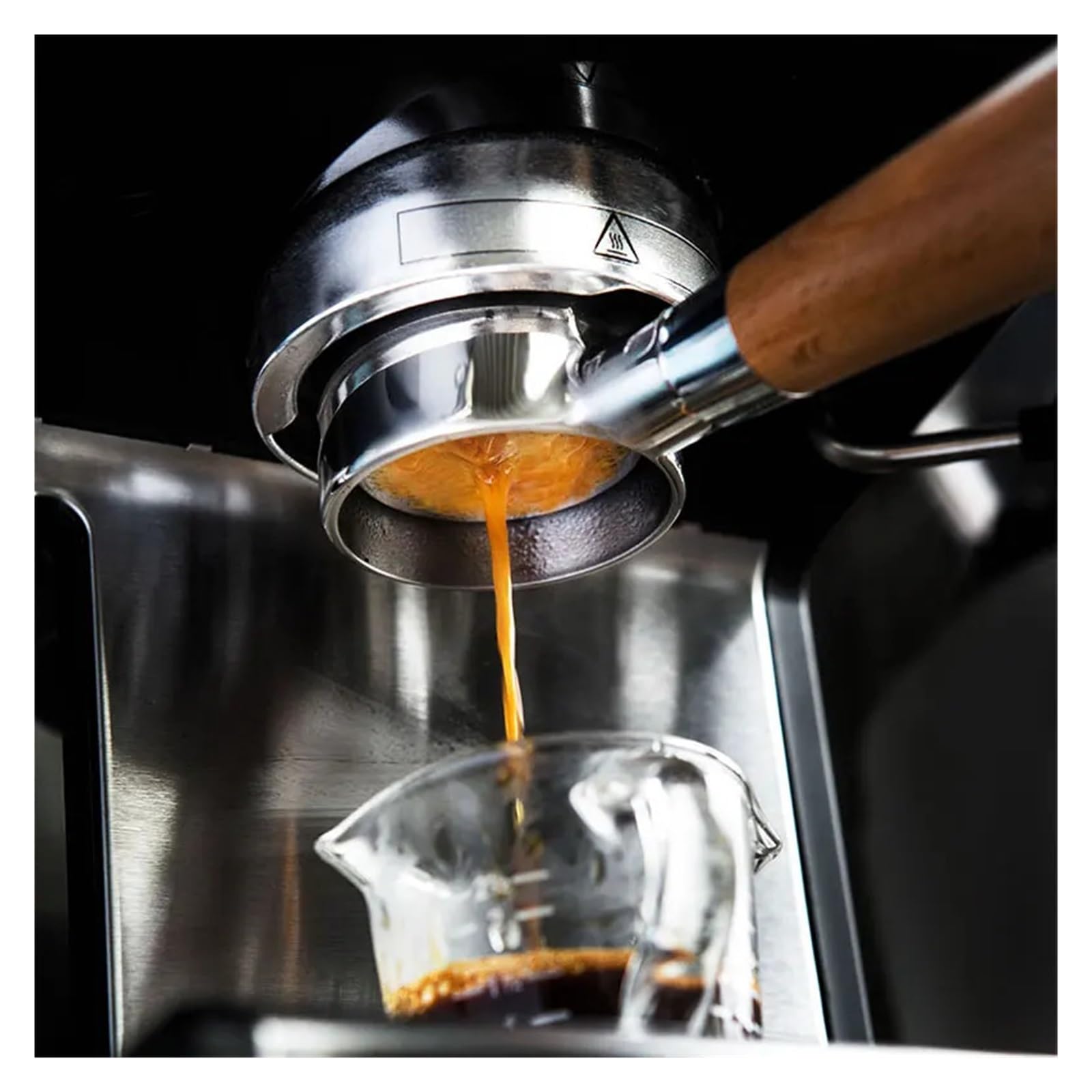 Filtro De Café De Acero Inoxidable Con Portafiltro Hueco Sin Fondo De 58 Mm, Compatible Con Gaggia, Compatible Con Bebés, Filtro De Mango Modificado for Máquina De Café Clásica(Set F)