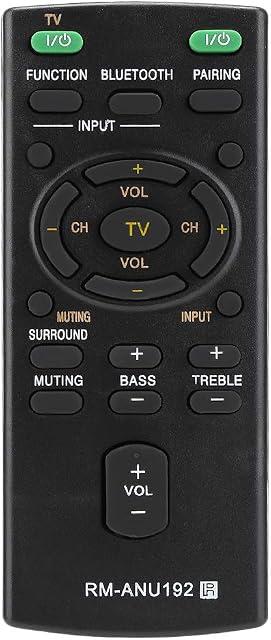 Annadue Replacement Remte Control for Sound Bar, Universal RM-ANU192 Remote Controller for Sony Sound Bar SACT60BT SS-WCT60 SSWCT60 HT-CT60BT HTCT60BT SA-CT60BT HTCT60 HT-CT60 HTCT60BT, etc