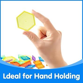 140 Pcs Translucent Pattern Blocks, Geometric Shapes Toys | Light Table Accessories, Math Manipulatives for Educational Activities in Preschool Classrooms