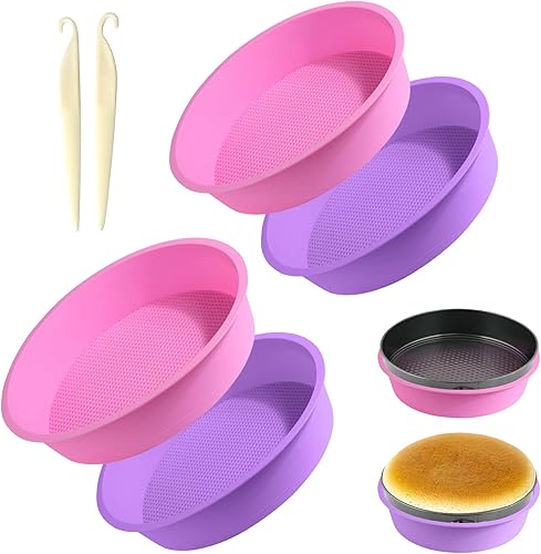 4 piezas de bandeja de baño de agua para tartas de queso, protector de molde de silicona desmontable con espátula de liberación de pasteles para