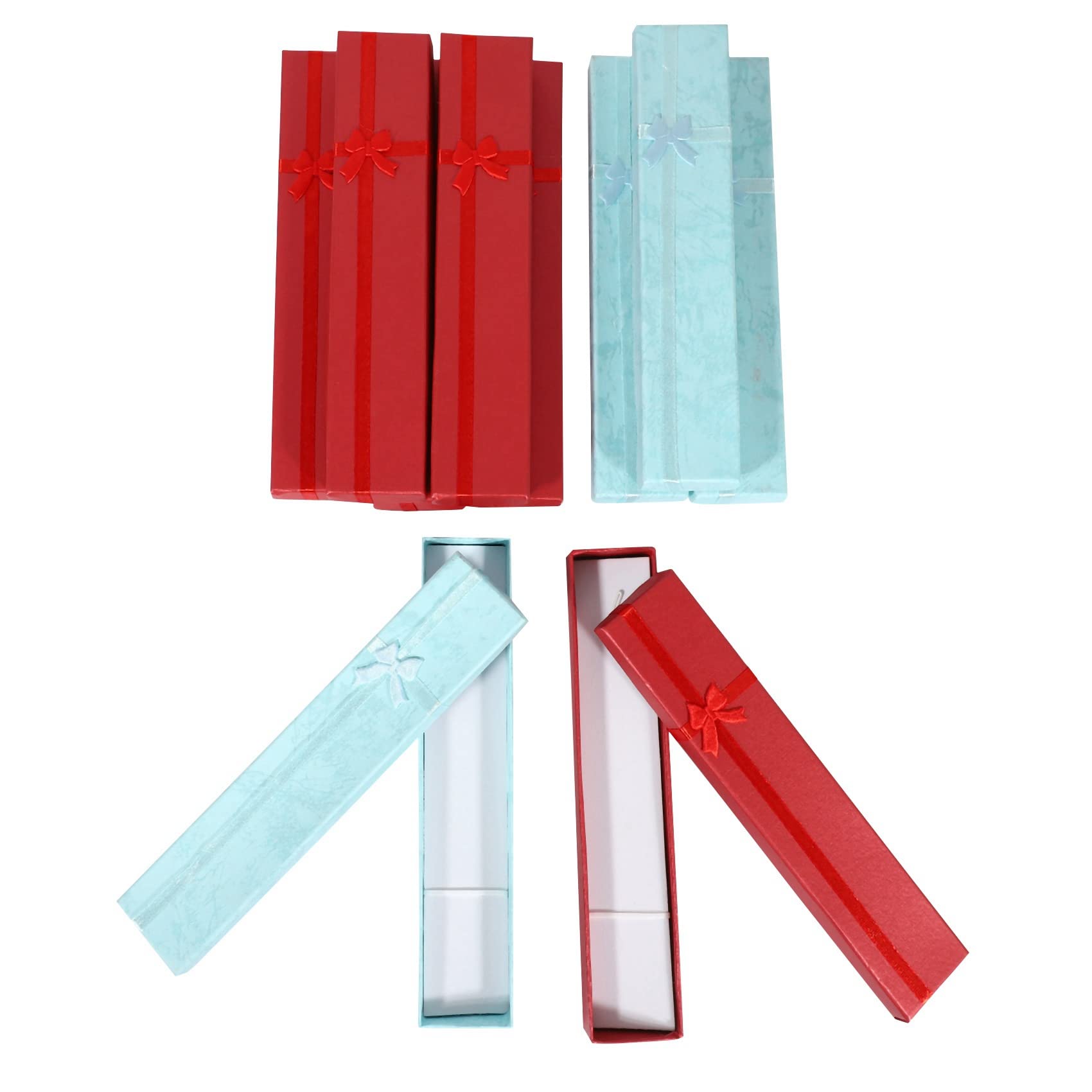 100 x Eleganti Scatole Regalo Rettangolari Lunghe Deluxe per Collane di Presentazione di Gioielli