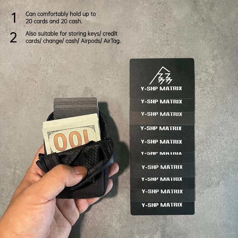 Miniatura 3 de Y-SHP MATRIX Carteras para hombre, cartera portátil para tarjetas para hombres, cartera pequeña y exquisita con llavero, monedero para hombres y