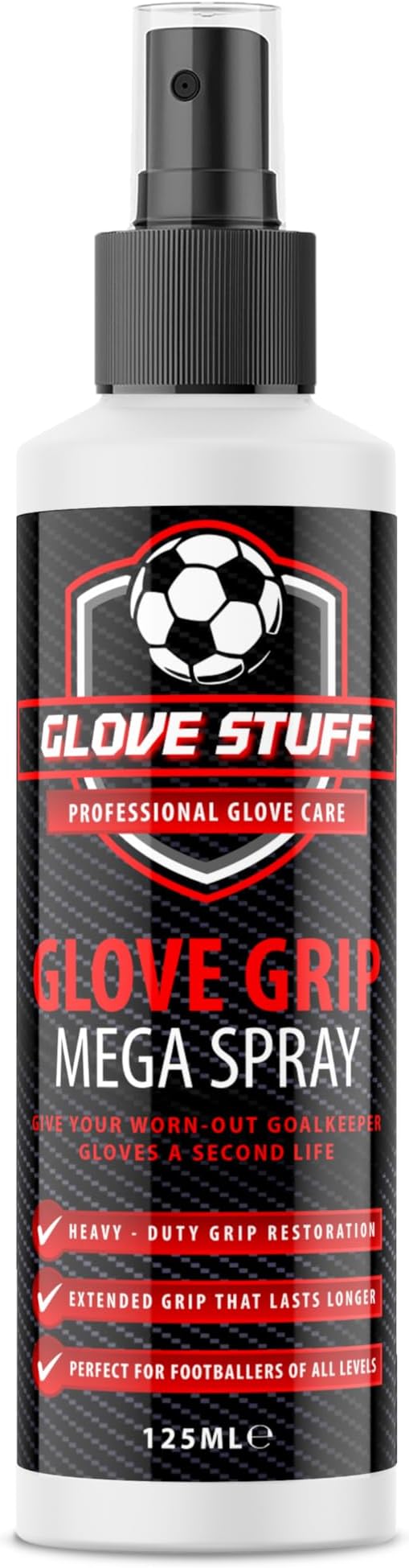 Goalkeeper Glove Grip MEGA Spray 125ml - Intense Grip Restorer for Football Keepers - Boosts Tackiness on Worn Mitts - Long Lasting Handling Spray for Adults & Kids