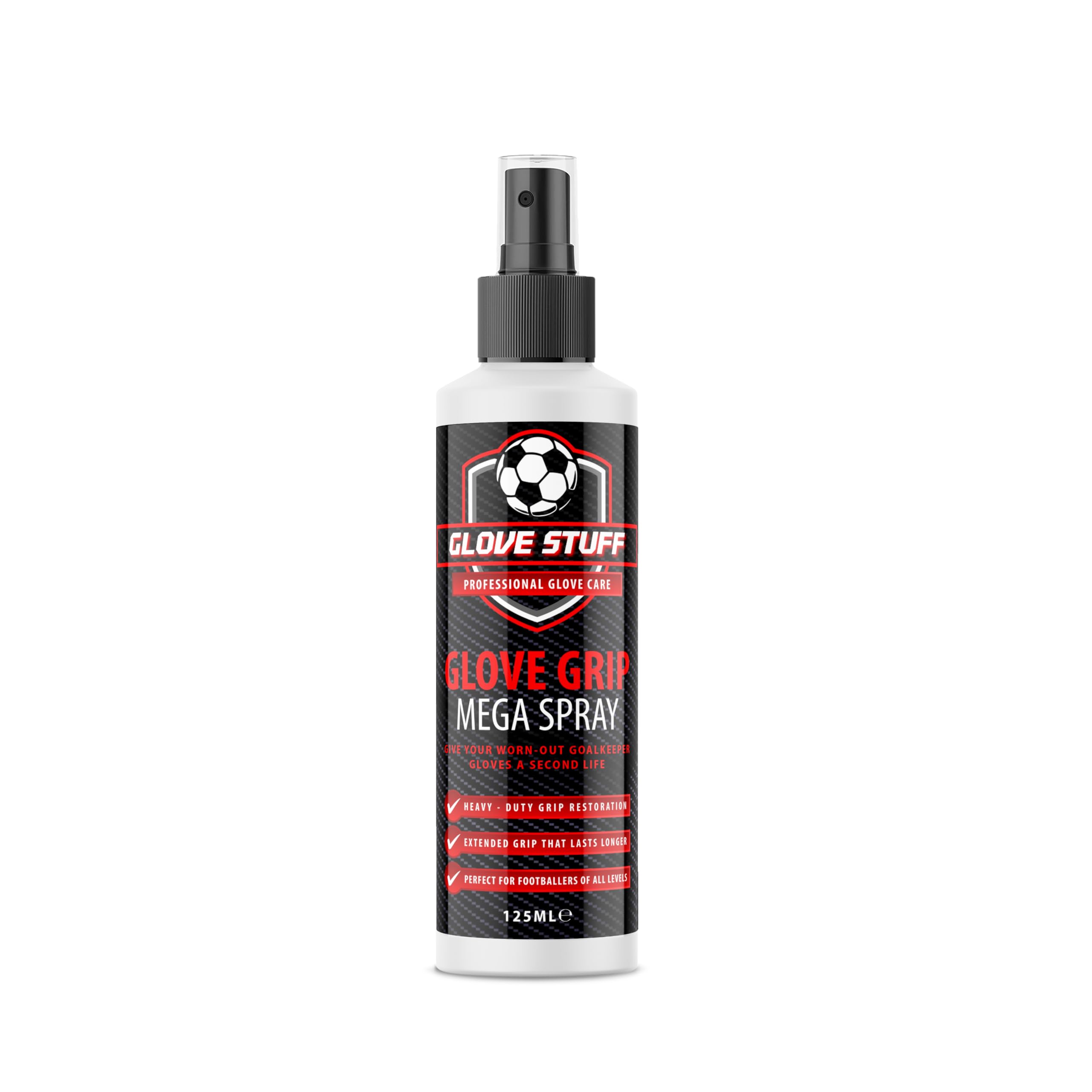 Goalkeeper Glove Grip MEGA Spray 125ml - Intense Grip Restorer for Football Keepers - Boosts Tackiness on Worn Mitts - Long Lasting Handling Spray for Adults & Kids