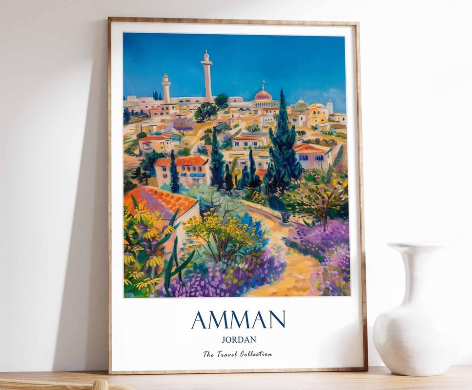 Poster Amman voyage : une decoration murale islamique inspirante pour votre coin priere