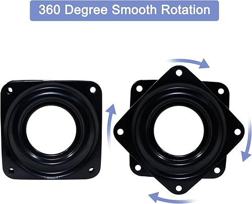 Miniatura 3 de Suiwotin Juego de 2 platos giratorios cuadrados Lazy Susan de 3 pulgadas, resistentes, con rodamiento de bolas de acero, bandeja giratoria para mesa