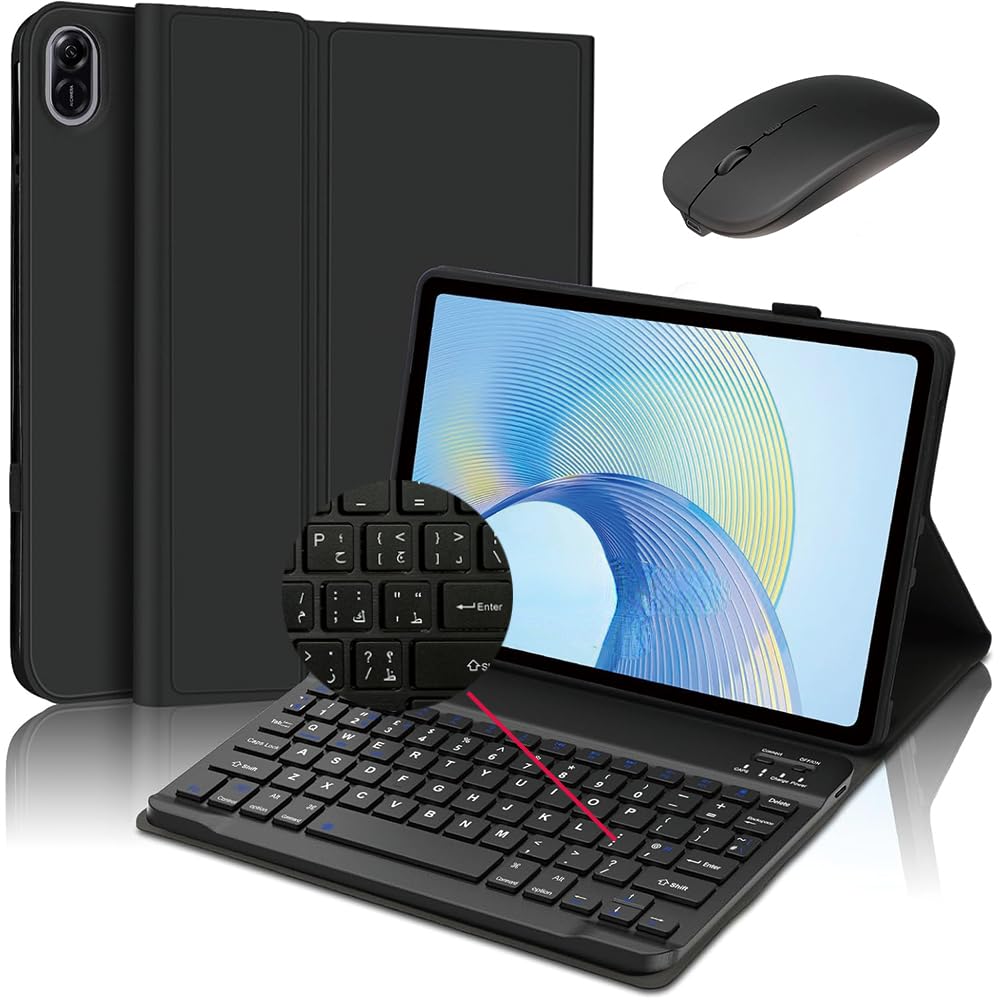 SZAMBIT® Arabic Keyboard Case for Honor Pad X9 11.5 2023 ELN-W09 - Detachable Bluetooth Keyboard, Protective Cover with Wireless Keyboard