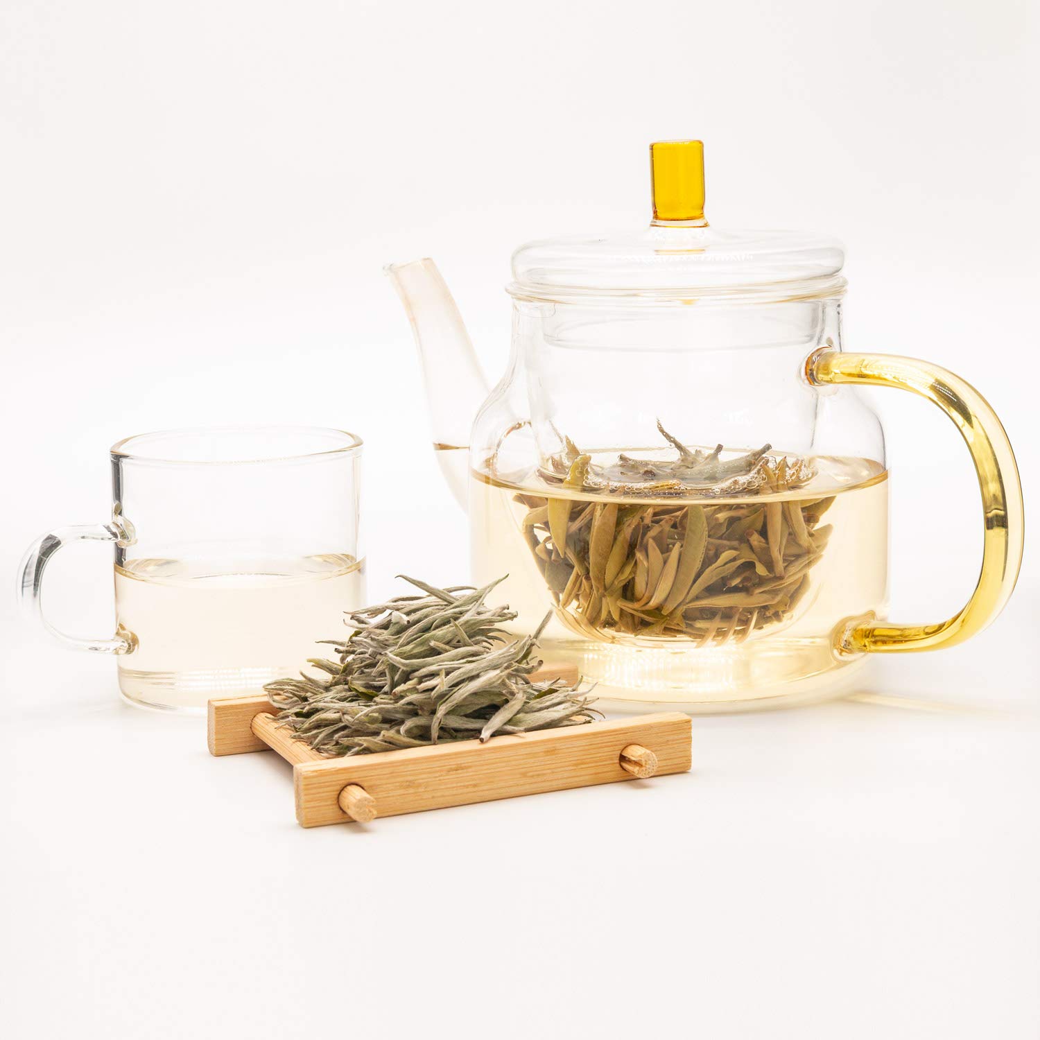Oriarm 100g / 3.53oz Fuding Silver Needle Thé Blanc Chinois Loose Leaf - Chinese Silver Tips White Tea - Fuding Baihao Yinzhen 2nd Grade - Naturally Processed