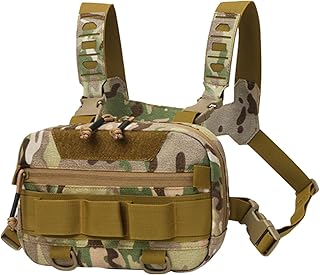 フライフィッシングチェストパック - 多機能メンズベストバッグ、オックスフォード生地チェストリグ |バックメッシュ付きの大きな開口部のチェストパック、男性と男の子向けのポータブルフィッシングベスト、アウトドアアドベンチャーギア