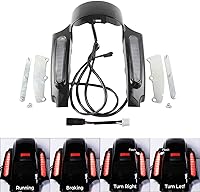 Vista 8 de Juego de guardabarros trasero con luces LED de parada/trasera/intermitentes integradas para Harley Davidson Touring Modelos Road King Electra Glide