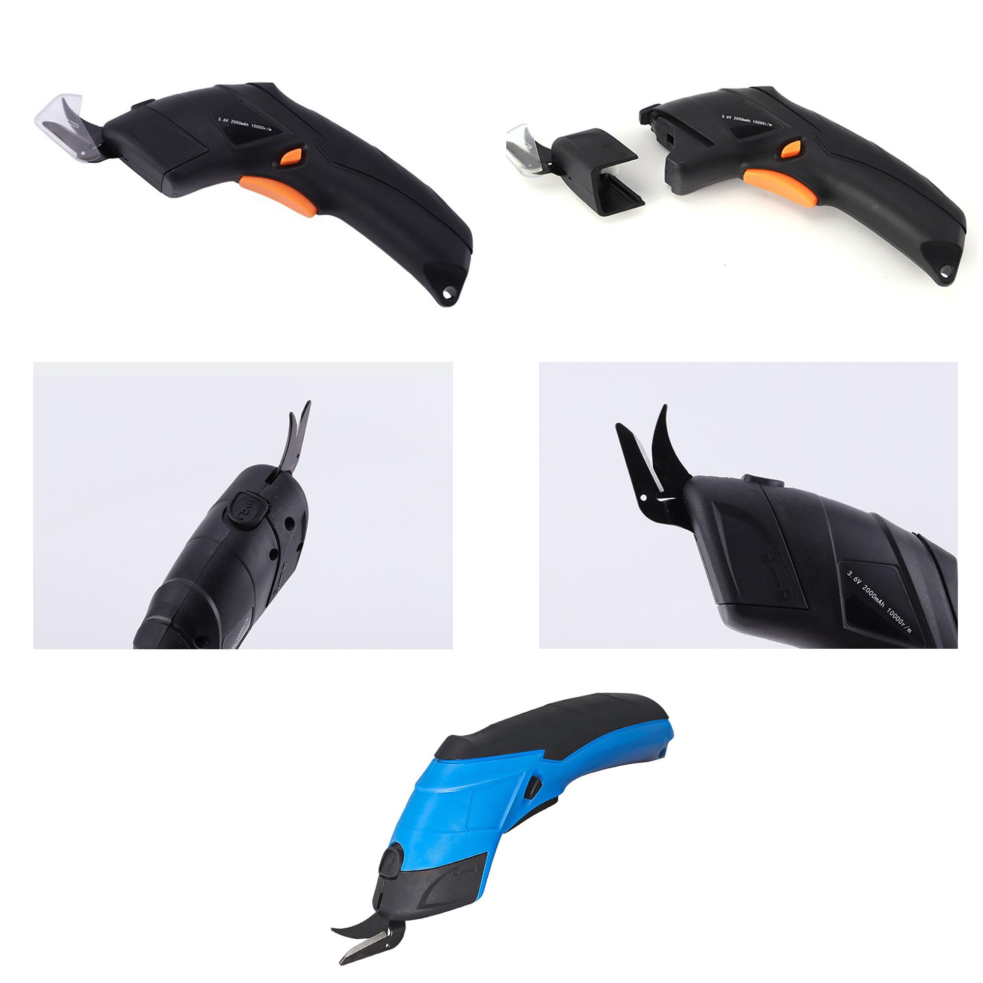 2 pcs cuchilla de tijera de costura eléctrica hoja de corte de tela de acero Cuchillas de corte de repuesto Cortador de Telas Cuchillas Tijeras eléctricas Reemplazo de cuchillas (B)