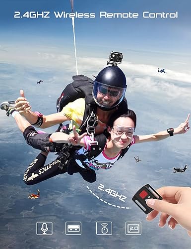 Miniatura 6 de [Nuevo 2022] Apexcam 4K 60FPS Cámara de acción EIS Estabilización 20MP Cámara deportiva 40M Cámara submarina impermeable 8X Soporte de zoom