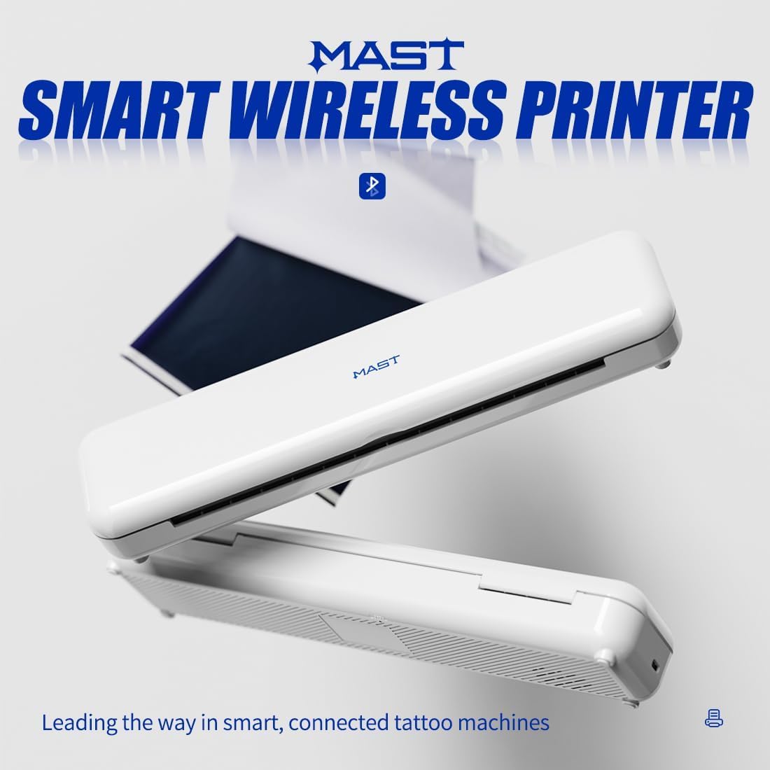 Mast Smart Wireless Tattoo Stencil Printer, Thermal Tattoo Printer for Tattoo Artists & Beginners, Compatible with Tablet,Smartphone & PC, White