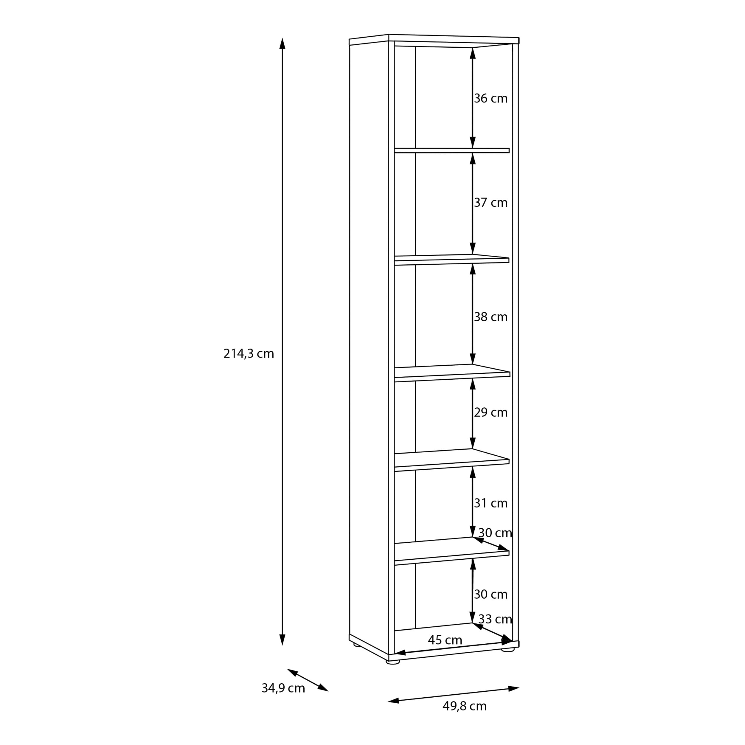 Forte Alice Springs Hochschrank 50, modern-minimalistisch, 2-türig, Wohn-/Esszimmer, Holzwerkstoff, Kaschmir Beige, 49,8 cm breit x 214,3 cm hoch x 34,9 cm tief