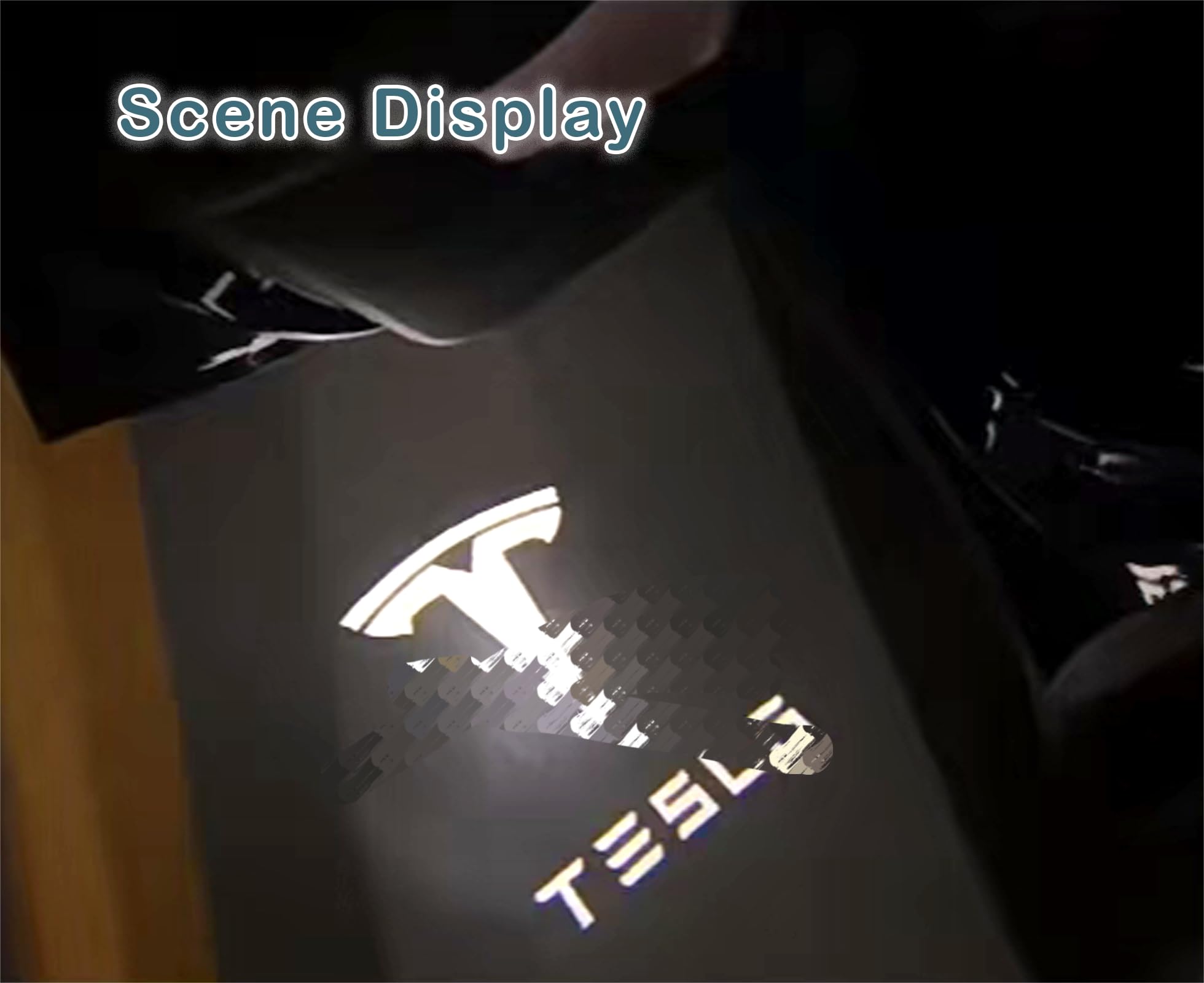 Non Fading Door Light Logo Projector, Door Projector, Welcome Light Compatible with Model 3 S Y X Accessories (White)