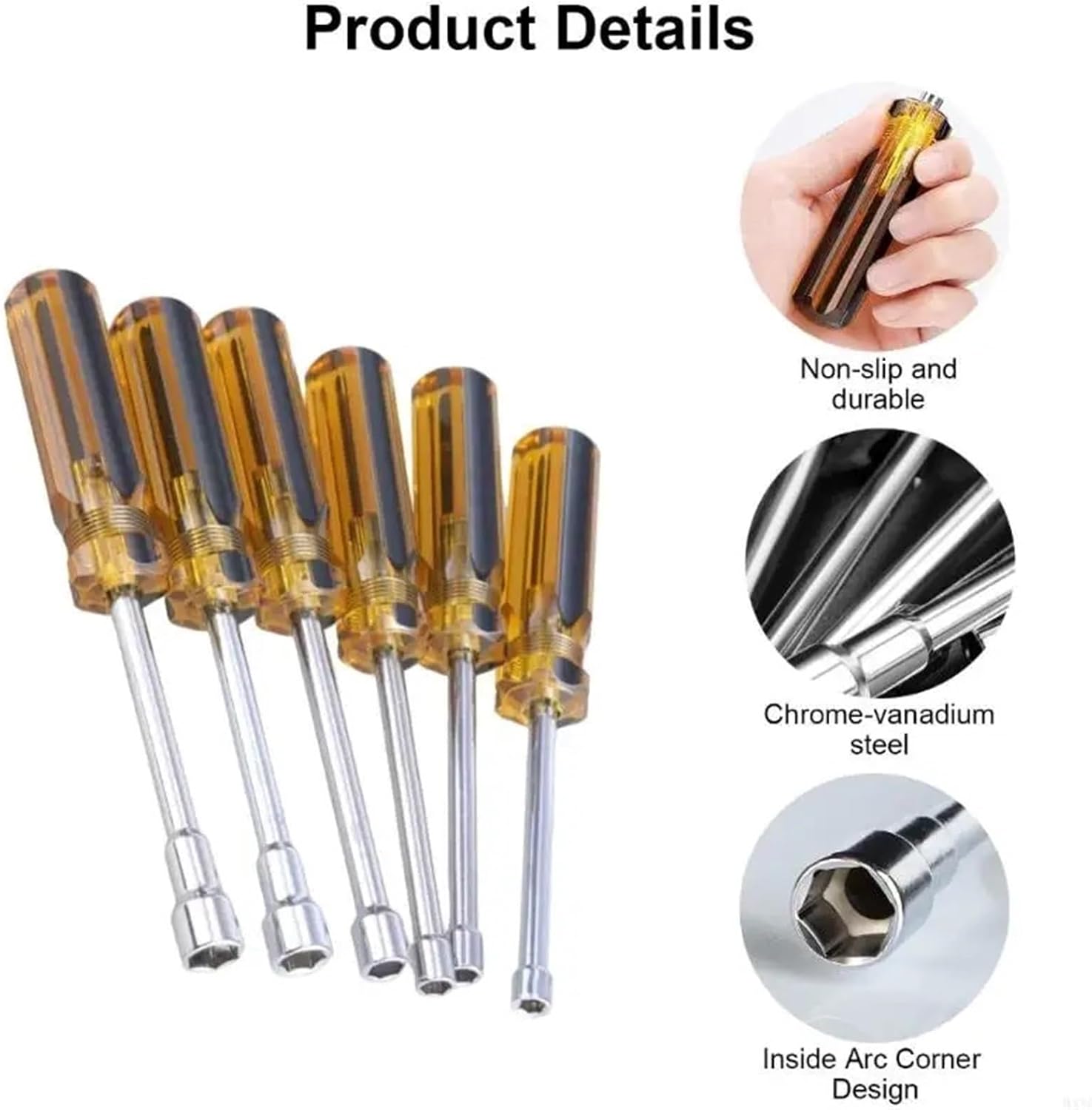 Screwdriver Set 10pcs Steel Socket Wrenches Key, Spanners Nut Driver Screw Driver Repair,Nut Driver for Sewing Machine And Household