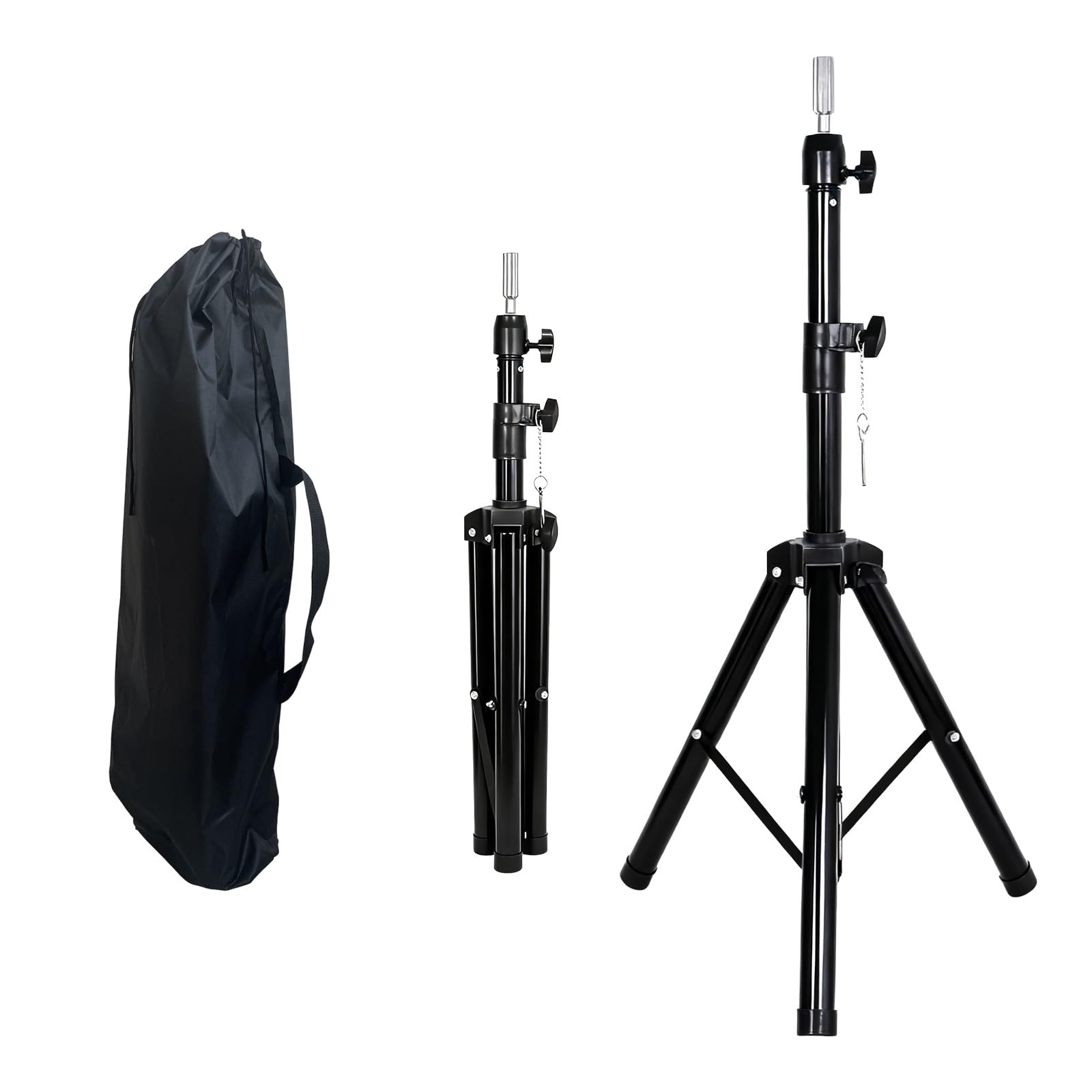 G L Hair Black Gl Hair Professional Heavy Duty Tripod Stand For Wig Block Head Mannequin Head Stand - Adjustable Height 81-155Cm Salon Styling Canvas Block Holder