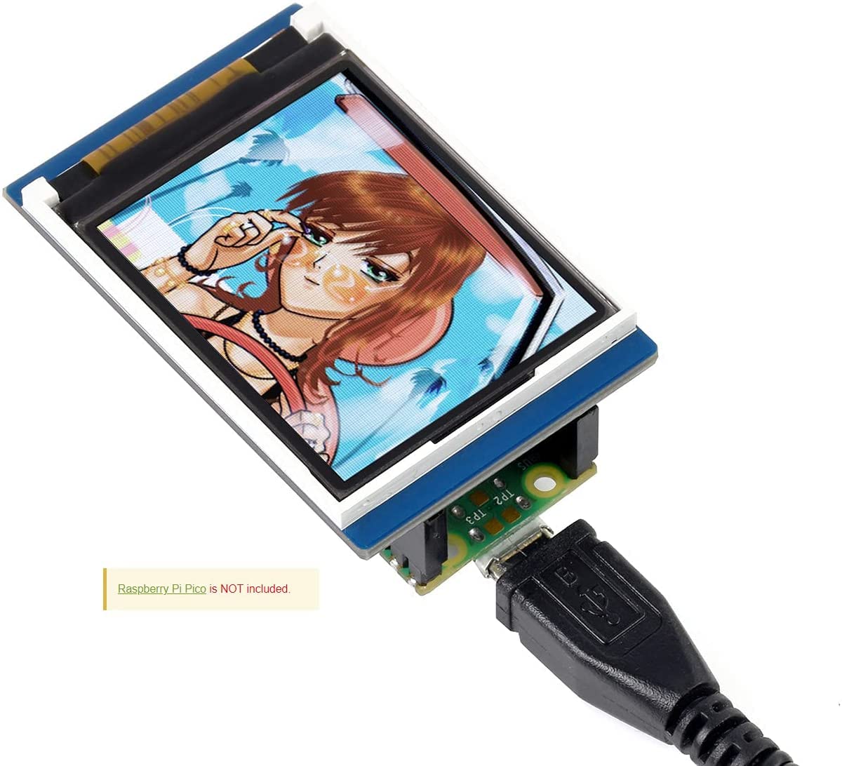 Waveshare 1.8inch LCD Display Module for Raspberry Pi Pico Microcontroller Board,160×128 Resolution 65K RGB Colors Display TFT Screen,SPI Interface