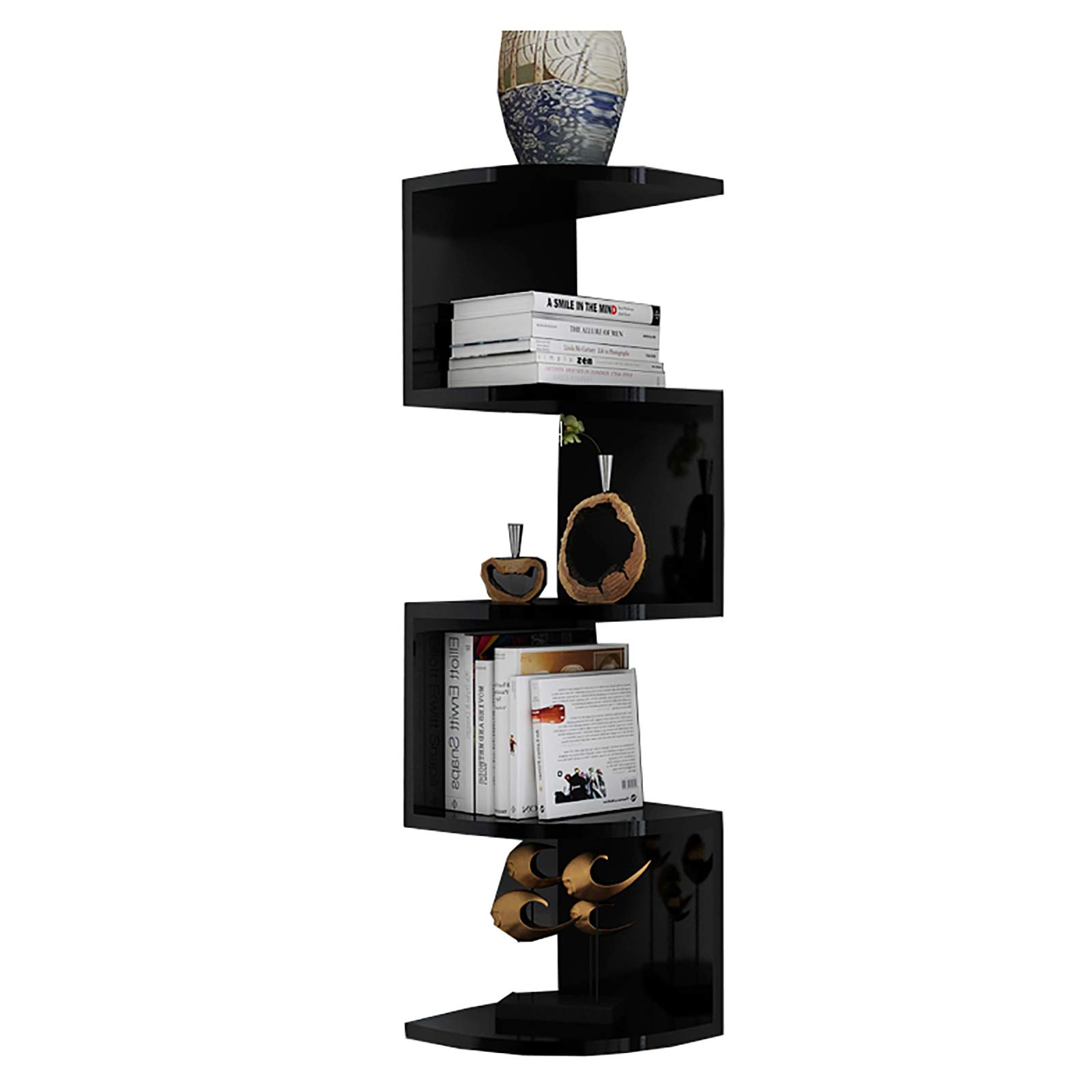 Étagère d'angle suspendre flottant bois style industriel pour bureau et salon