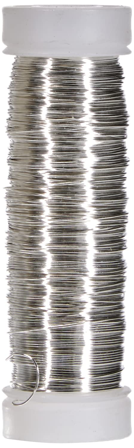Rayher Silver Wire with core of Copper,0,30mm?, on Spool, tab-Bag 50m, 11 x 6 x 1.9 cm