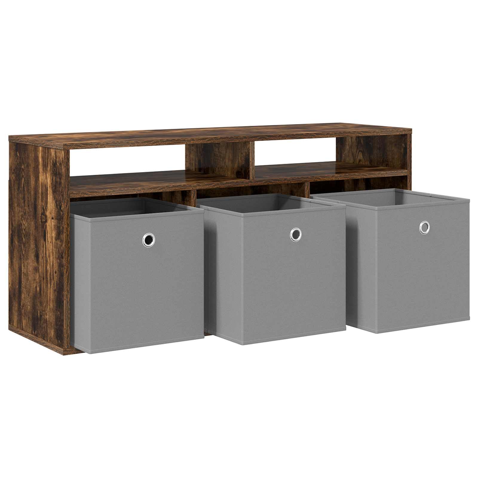 vidaXL Mueble bajo con cajón Roble Ahumado 102 x 32 x 48,5 cm