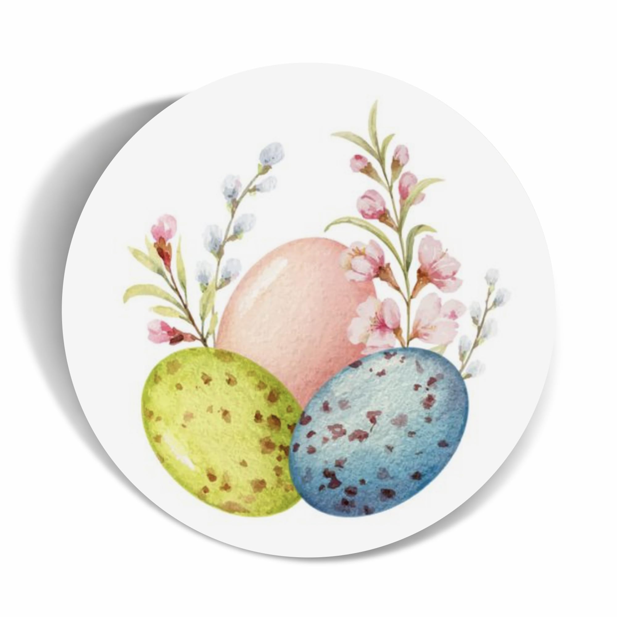 Pack of 180 White Colourful Easter Eggs Decor Paper Labels, 37mm Self-Adhesive Stickers, Multipack Stationery Craft Decorative Labels