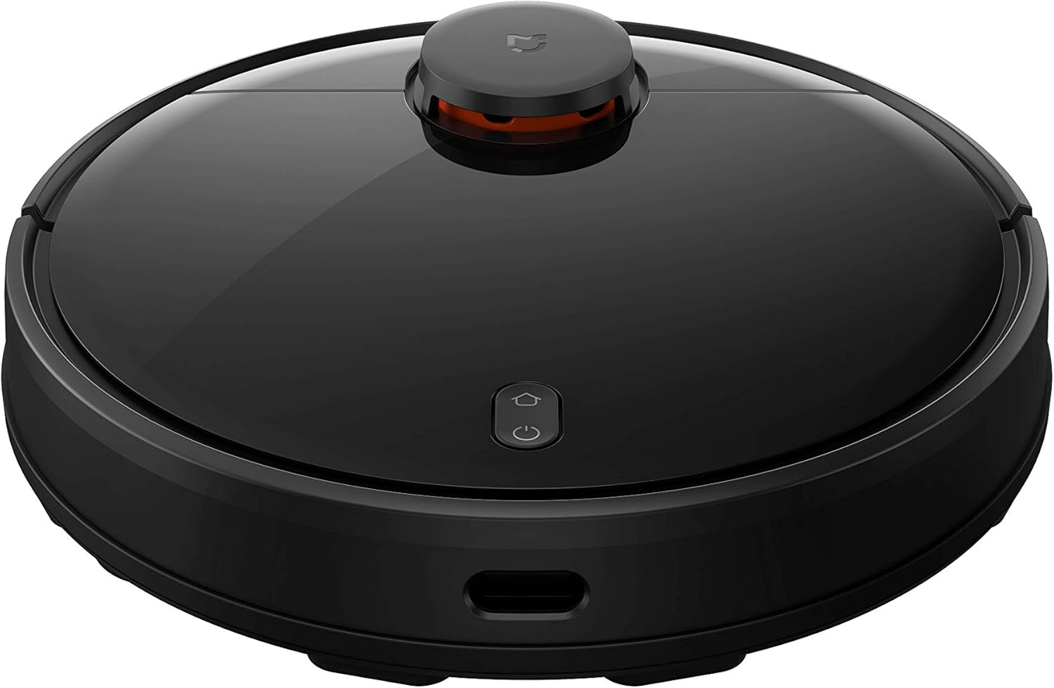 Front-top view of the Xiaomi Mijia Robot Vacuum Cleaner, showing the charging contacts and front bumper.