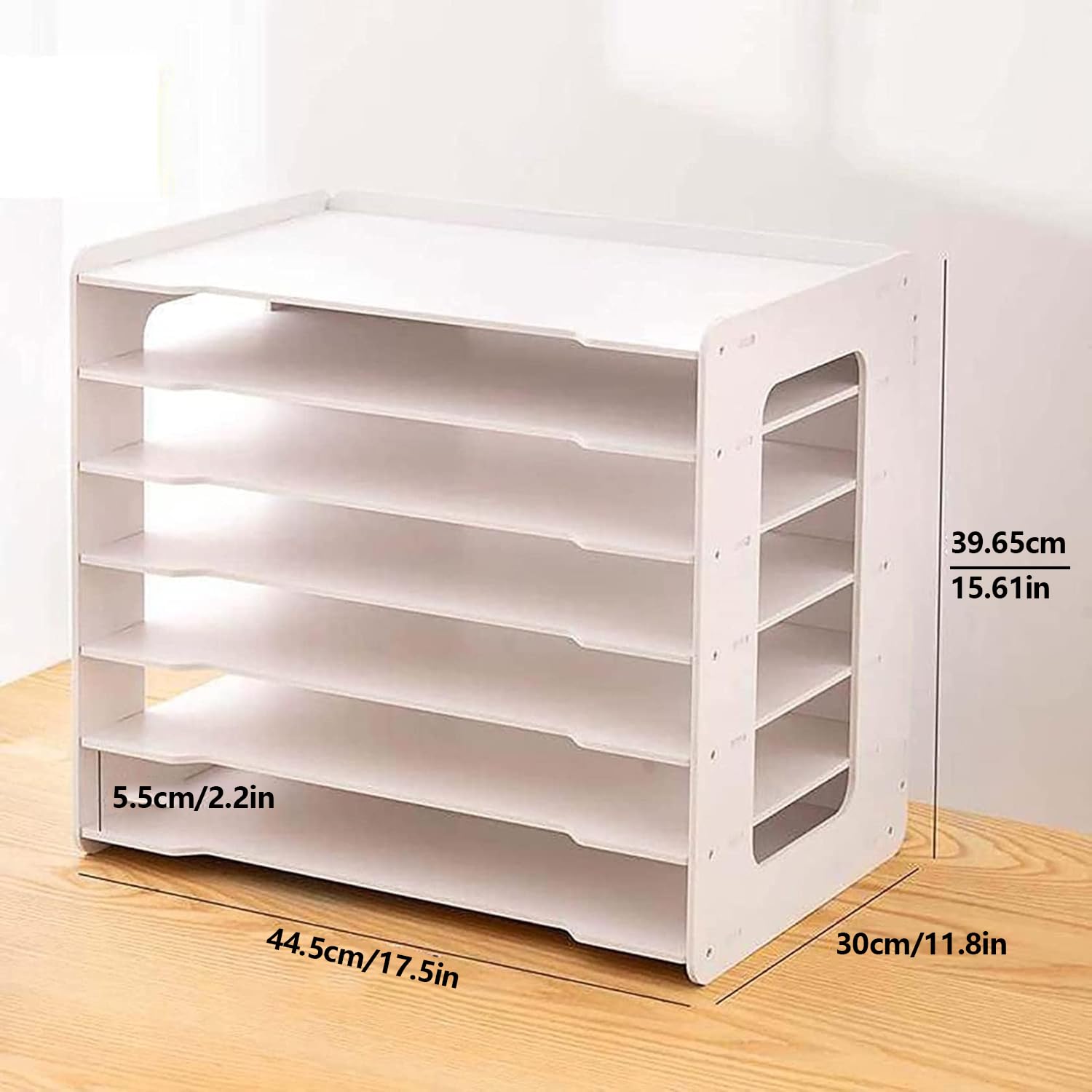 Organizer per carta formato A3, 28 x 43 cm, 7 scomparti, per ufficio e scuola, porta cancelleria in PVC