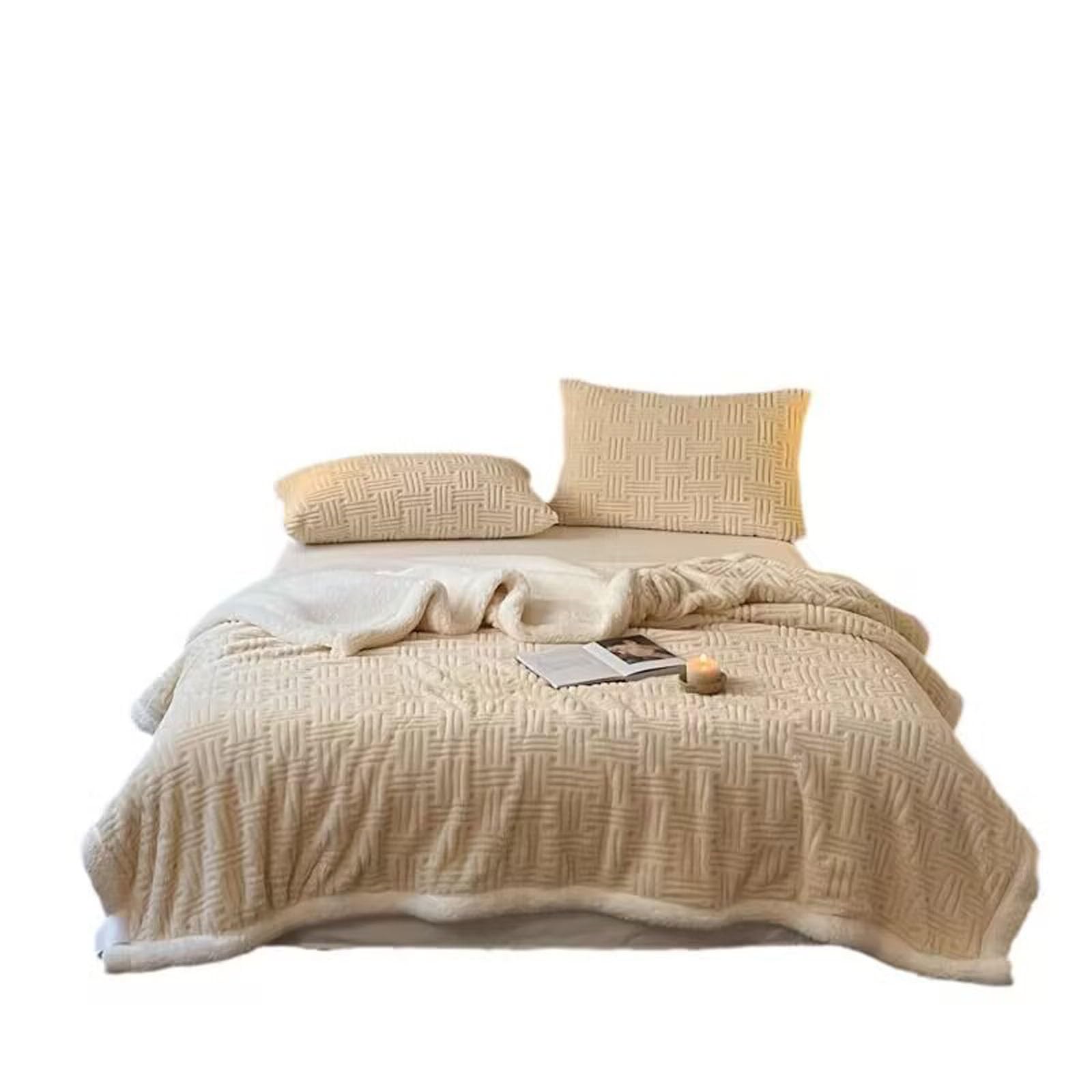 Double Layer Blanket Thickened Carved Multi-Functional Leisure Cover Blanket(H,150 * 200 cm)