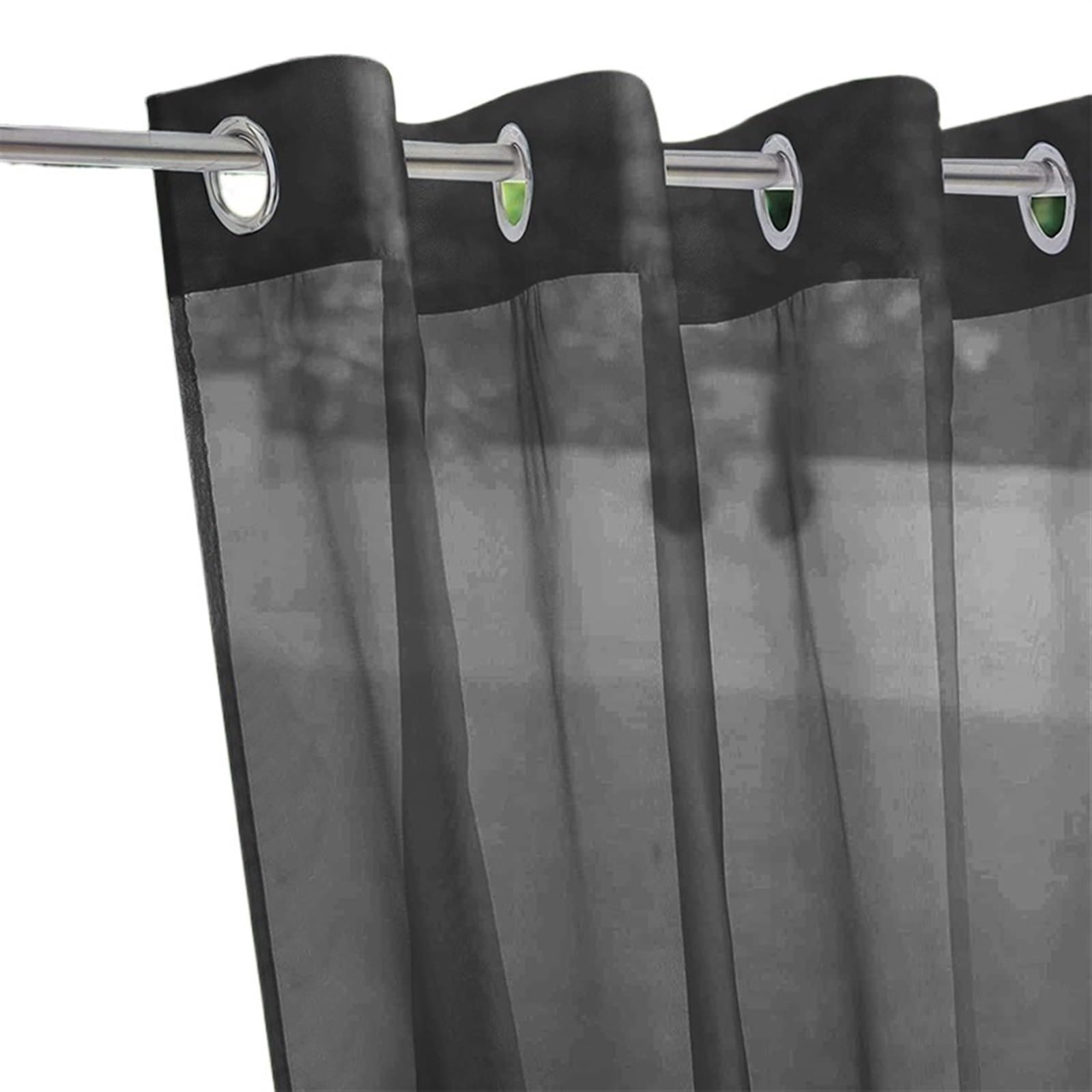Zymjzbetic Pergola Curtain Outdoor Sheer Curtain Gazebo Window Shade Front Porch Pergola Patio Waterproof Screening Voile Drapes Home Decor(Black,L 132x274cm)
