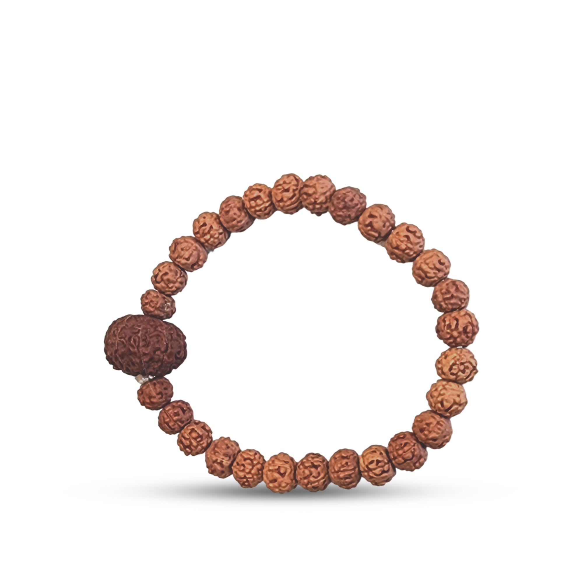 Shiv Kripa RUDRAKSHA KENDRA7 Mukhi Rudraksha Bracelet – Authentic Natural Beads for Wealth, Prosperity & Inner Strength, Adjustable Bracelet for Men & Women, normal, Rudraksha, No Gemstone