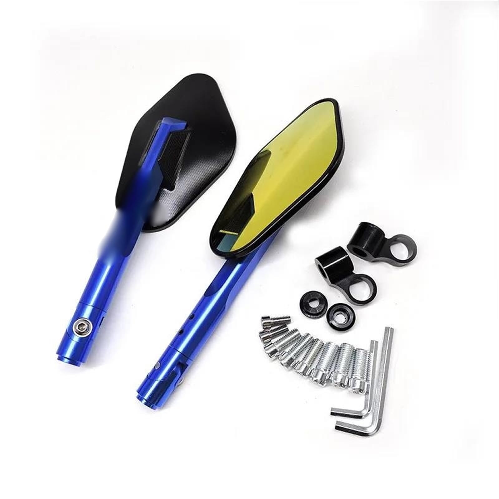 Espejos retrovisores para manillar de moto CNC aluminio azul para MT07 MT09