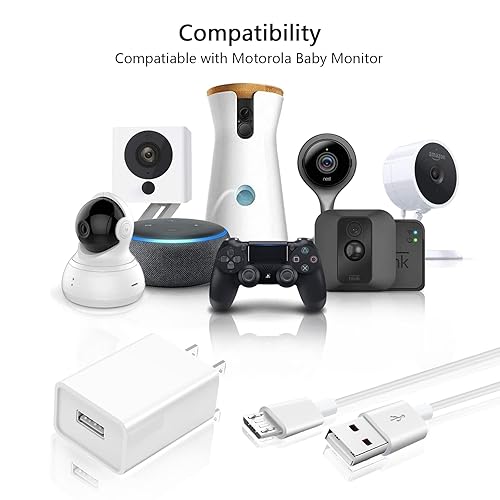 Miniatura 2 de Paquete de 2 adaptadores de corriente largos de 16.4 pies, cargador de pared micro USB rápido de 9 V 5 V para cámara Arlo Pro Pro 2, Arlo Essential