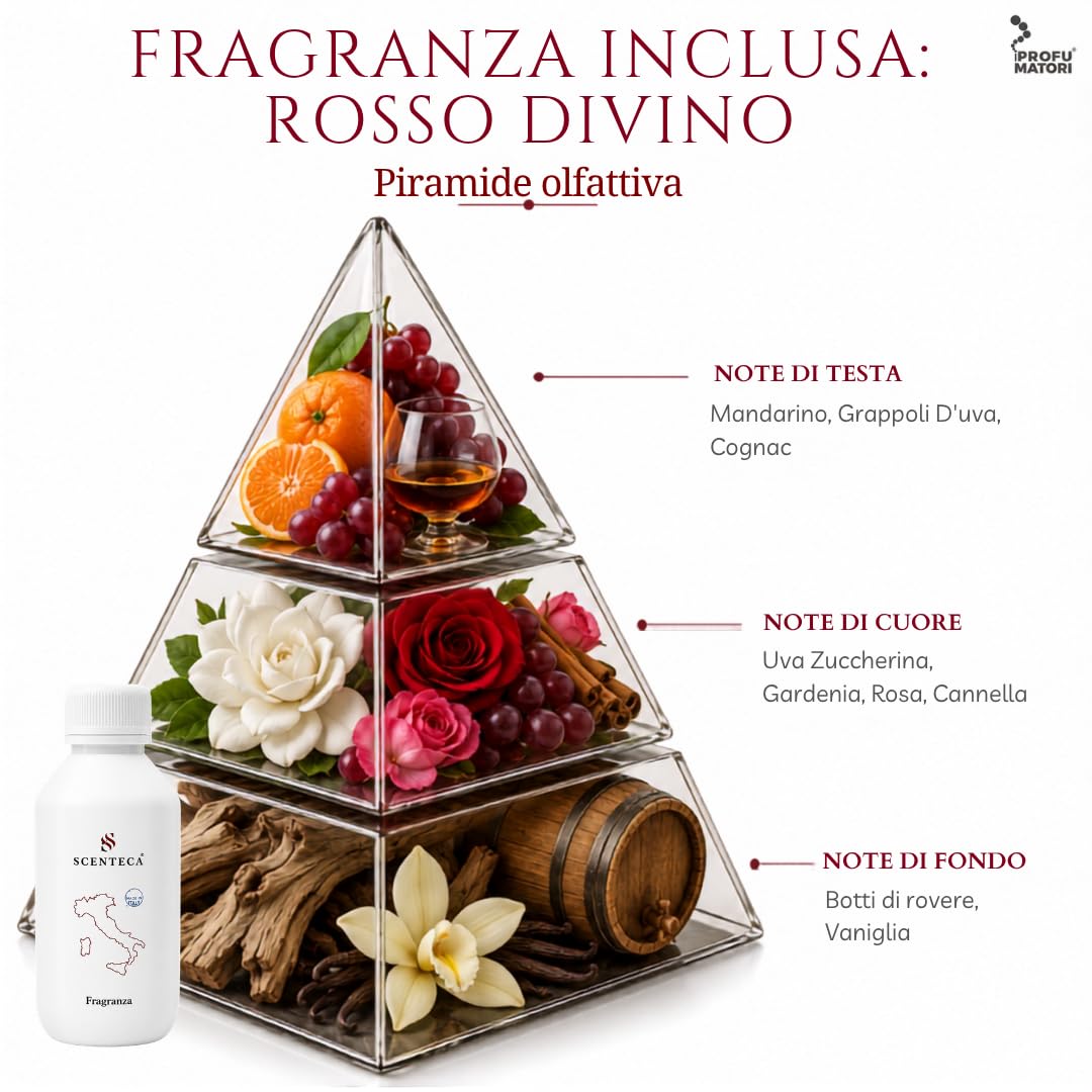 Diffusore profumo ambiente Smart EVO100 TL, fragranza Rosso Divino, nebulizzazione a freddo, controllo buetooth, copertura fino a 100 m², luce ambientale integrata, 100 ml, Colore Grigio