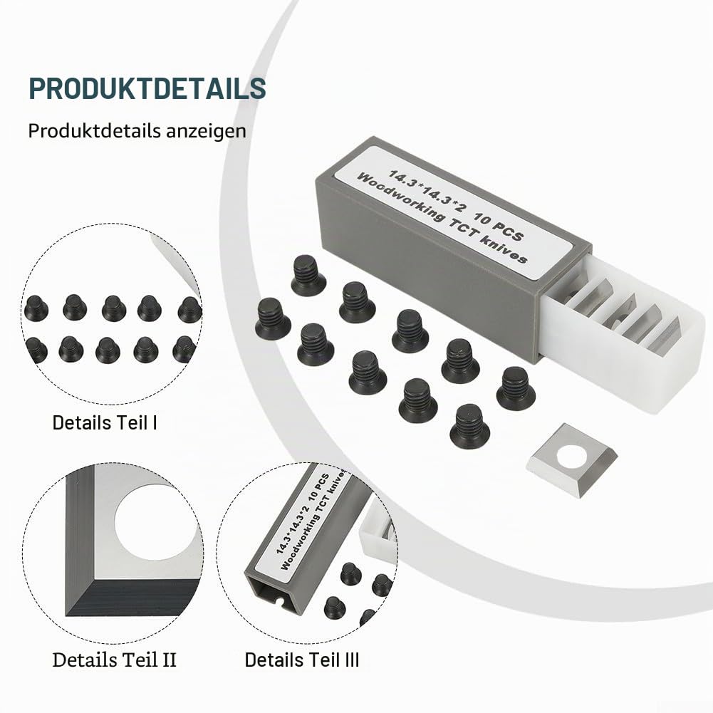 Hartmetall-Einsätze, Wendeschneidplatten, 14,3 mm Hartmetall-Schneideinsatz 25-499 für 25-130h, 20-600h, 25-131h 40700H-CT