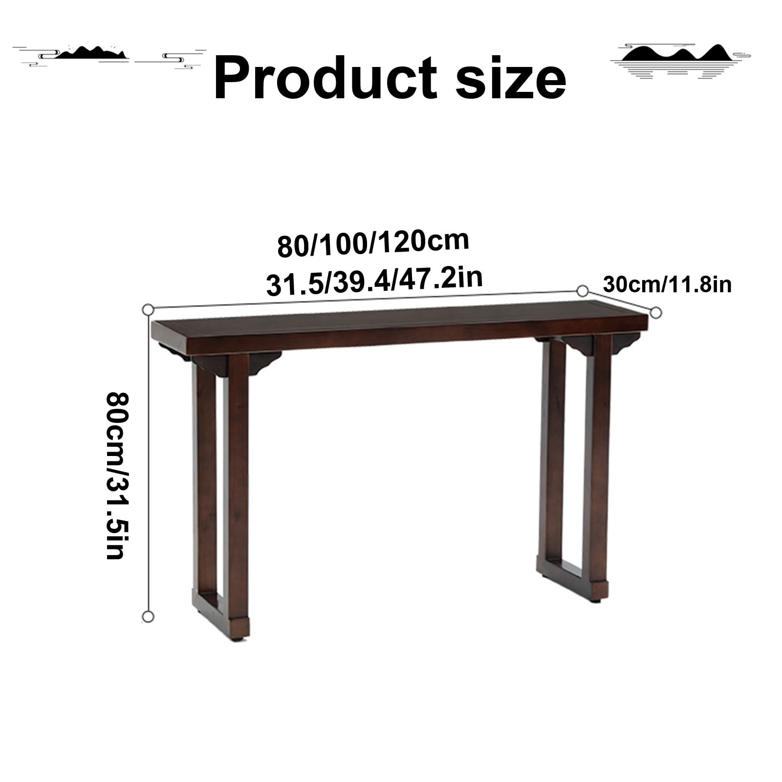 Table d'entrée Moderne en Bois, Table étroite et Longue à Placer derrière Un canapé, pour Salon, Couloir, Hall d'entrée, Naturel (31,5 * 11,8 * 31,5 Pouces)