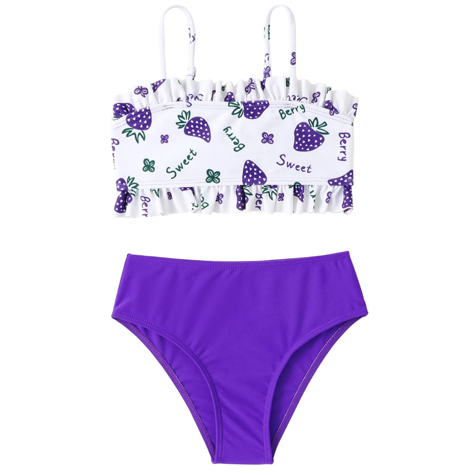 TBUIALL Kids Toddler Baby Girls Spring Summer Strawberry Print Cotton Sleeveless Holiday Vest Shorts Beach 5t Swimsuit