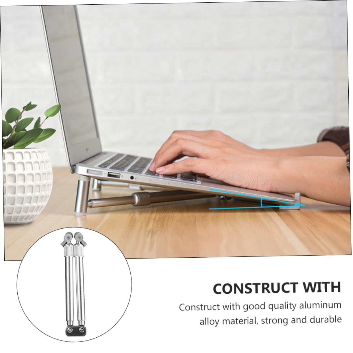 2 Piezas Soporte Portátil Ajustable de Aluminio Base de Refrigeración Telescópica y Plegable para Laptop Diseño para de Portátiles y Tablets