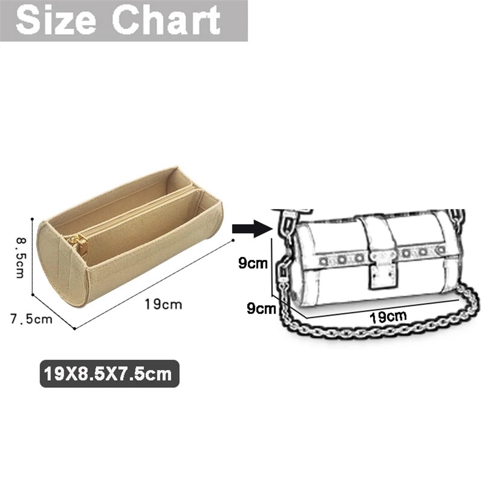 2 Stück Filztaschen-Organizer-Einsatz, Filztuch-Einsatz, Taschen-Organizer, Damen-Make-up-Tasche, tragbarer Reise-Organizer(Yellow-B Style)
